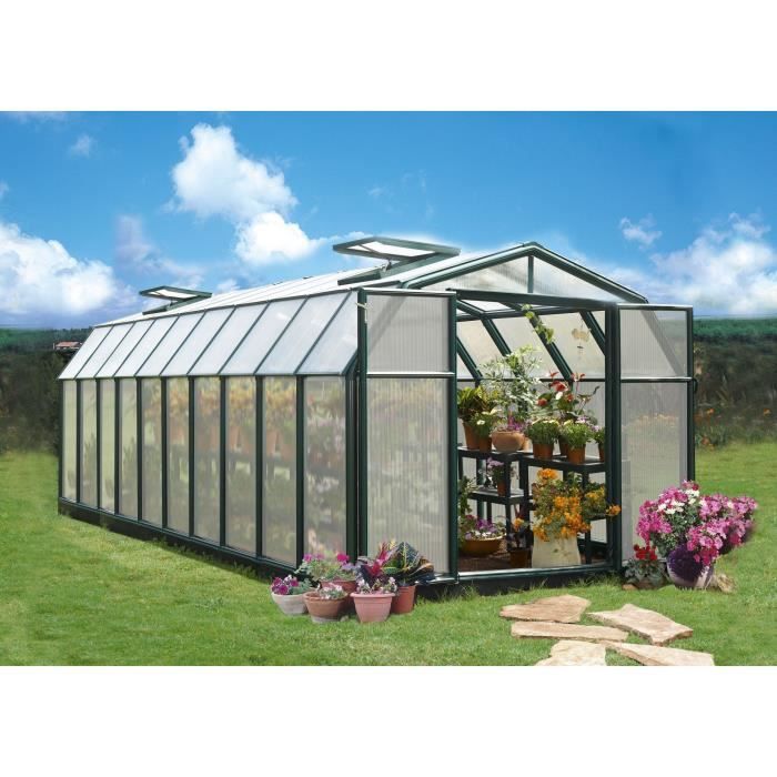 PALRAM Serre de jardin Hobby Gardener 16,5 m² - Aluminium et polycarbonate