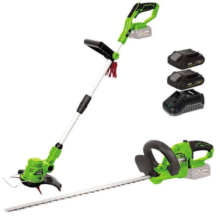 PACK Coupe Bordure et Taille Haies sans fil 20V VITO EGO LI + 2 Batteries 2AH + Chargeur + Jeu de 20 lames