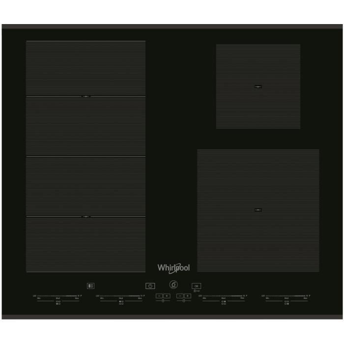 Plaque de cuisson induction - WHIRLPOOL - 4 feux - L 59 cm x P 51 cm - SMC604FBT - Noire