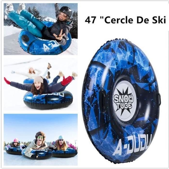 HK28805-Luge à Neige Gonflable Robuste Bouées et matelas gonflables 119,4 cm résistant au Gel pour Enfants et Adultes,avec poignée