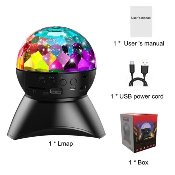 Boule Disco 4500mAh 60 Effets Boule Disco Sans Fil 4500mAh - 60 Effets Lumineux Avec Télécommande - Animation Fête Cadeau Fille 11 Ans