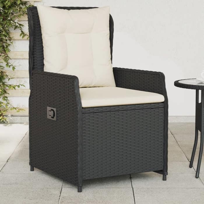 vidaXL 2x Chaise Inclinable de Jardin et Coussins Fauteuil dExtérieur Chaise de Patio Terrasse Arrière cour Robuste Résine 46065 - vue 3