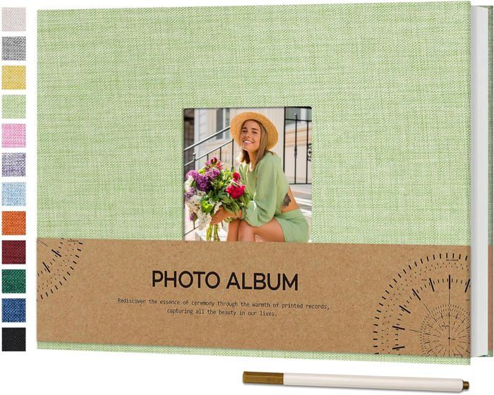 Album Photo à Personnaliser 21x15 Cm - 34 Pages Papier Kraft - Pour Scrapbooking, Cadeau Anniversaire, Mariage, Diplôme