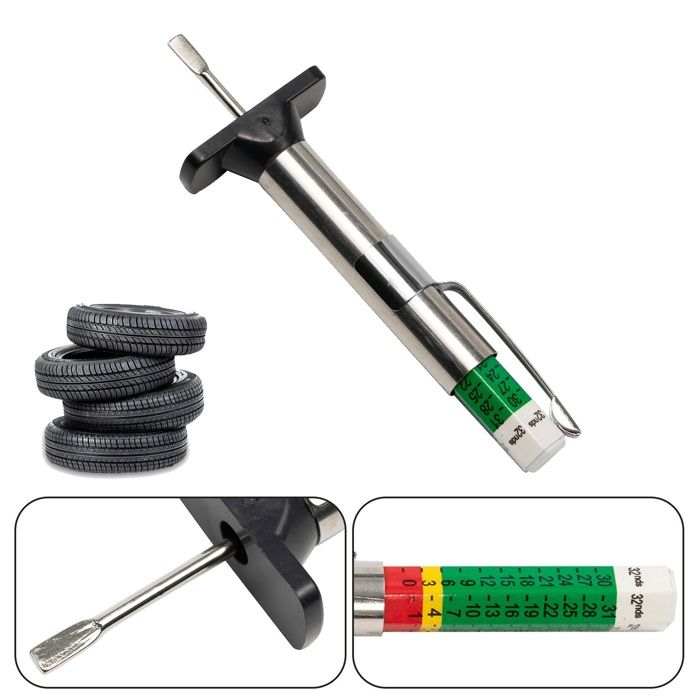 Jauge De Profondeur De Bande De Roulement 0-20 Mm - Outil Poche Pour Mesurer L'usure Des Pneus Voiture, Moto