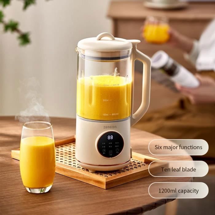 Machine à Lait Végétal 1.4L Automatique – Prépare Lait De Soja, Lait D'Avoine, Jus & Smoothies – 16 Lames, Ecran LED