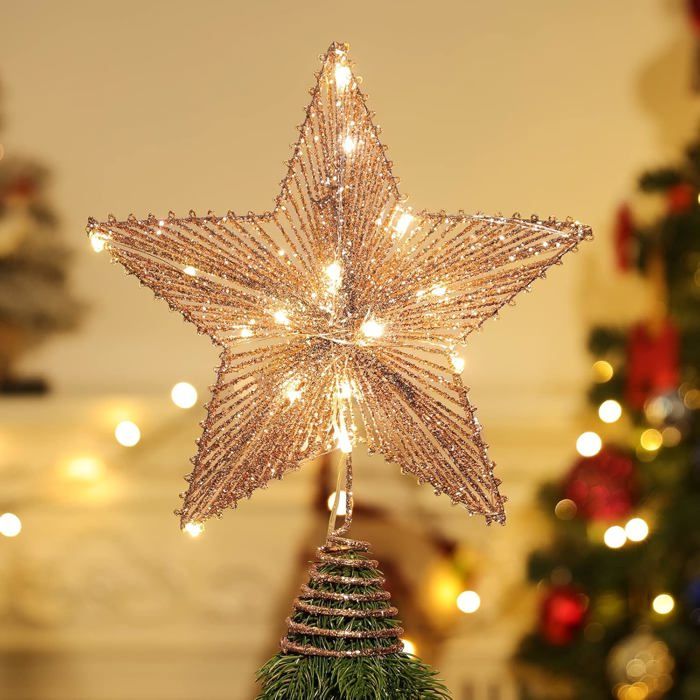 Étoile De Noël Pour Sapin - Décoration De Fête Intérieure - Modèle Haut D'arbre