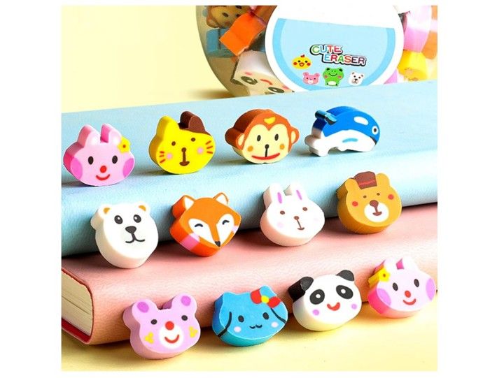50 Gommes Animaux Mignons Pour Enfants – Lot De 50 Erasers Kawaii En Forme D'Animaux, Gommes Créatives Colorées, Cadeaux Idéaux Pour École, Anniversaire Ou Rentrée Scolaire