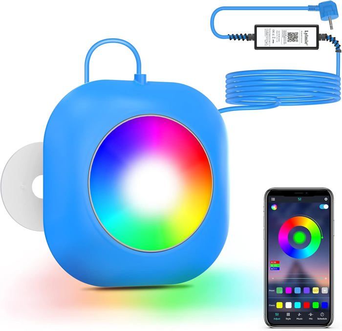 Qoolife Rechargeable Luière LED Subersible, IP68 Aiant Lapes Sous