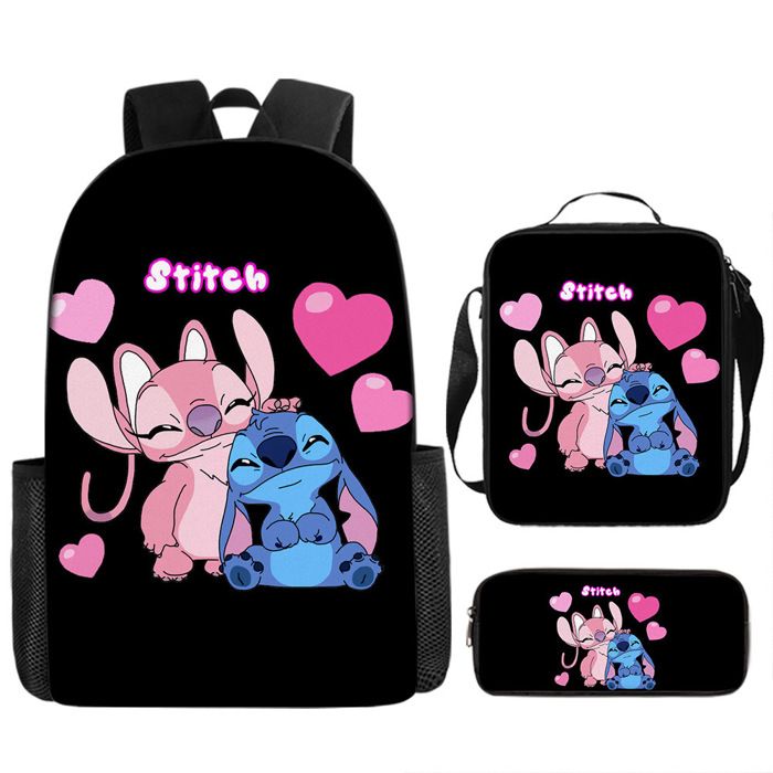 Woisttop Lot De 3 Sacs à Dos D'école Avec Boîte à Lunch