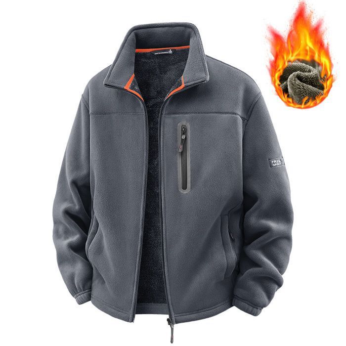 Veste Polaire Homme Chaude Automne Hiver Col montant - Gris