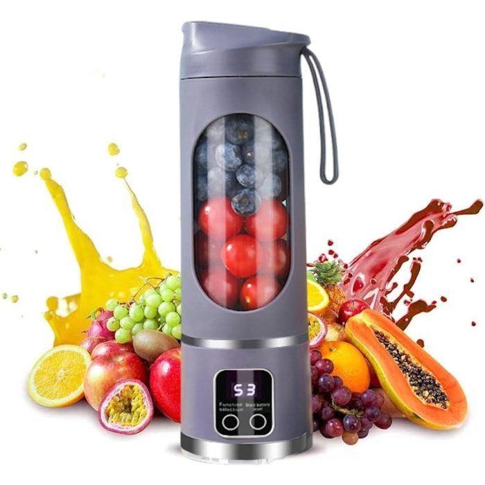 Extracteur de jus - Extracteur de jus pour légumes et fruits - Extracteur de jus électrique portable USB - 500 ml - Mini blender - B - Zhijie Sarl