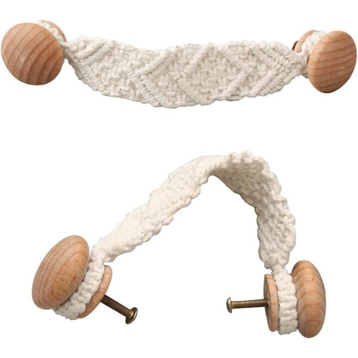 2 pièces Poignées de porte en corde bohème poignées de porte pour armoire tiroir et mobilier en bois 2 pièces Poignées de porte en corde bohème poignées de porte pour armoire tiroir et mobilier en bois