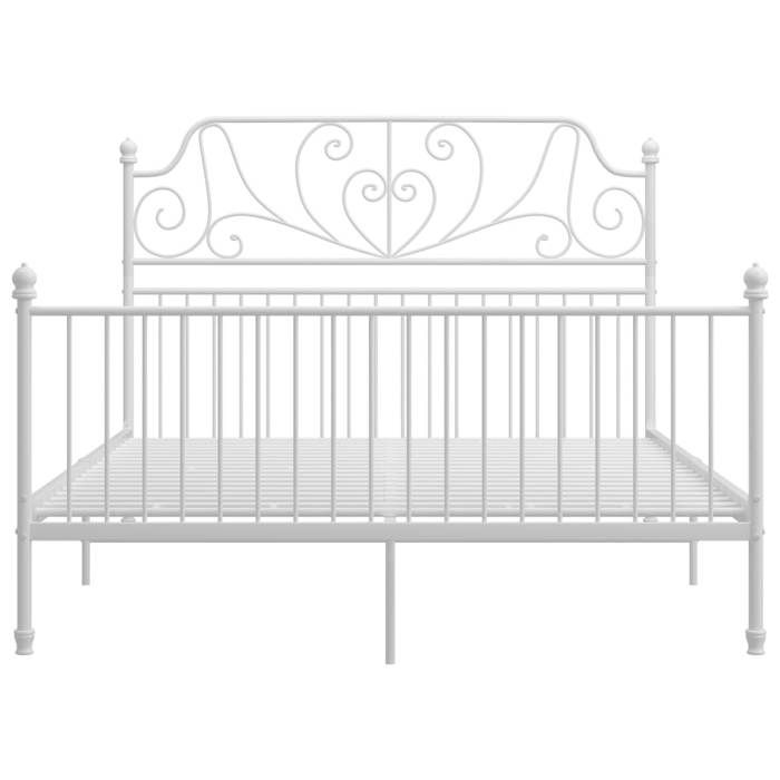Blanc 140 x 200 cm - Lit métal - stables et durable - Cadre de lit et tête de lit - matelas non inclus - blanc 140x200 cm métal