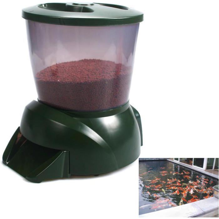 Meilleurs prix pour Bassin Nourriture Poissons Exterieur Distributeur 4.5L alimenté par batterie pond feeder .