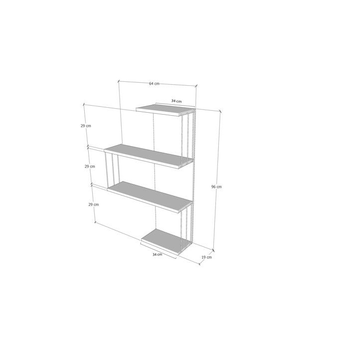 Étagère murale en bois Cambel - 64 x 19 x 96 cm - Blanc Étagère murale en bois Cambel - 64 x 19 x 96 cm - Blanc