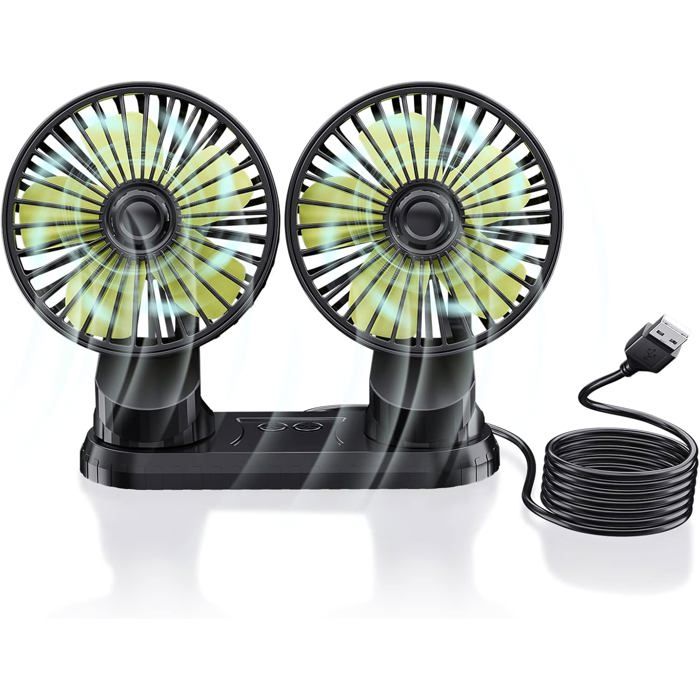 Ventilateur de refroidissement USB - LA RURALE - Double tête - Rotation ...