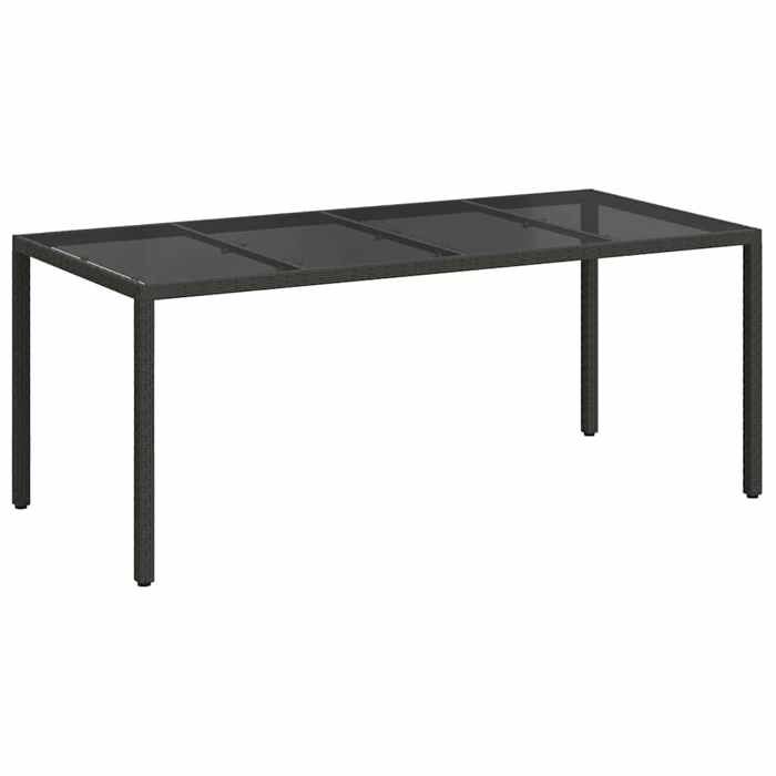 Top 2026@Table/meuble d’extérieur Noir - SWEETY® Table de Jardin Noir 190x90x75cm polyrotin 166701