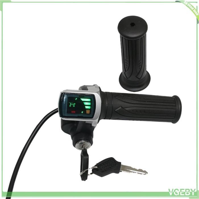 Fafeicy Poignée tournante pour vélo électrique Poignée daccélérateur pour vélo électrique 24V/36V/48V avec affichage 24 V 250 mA