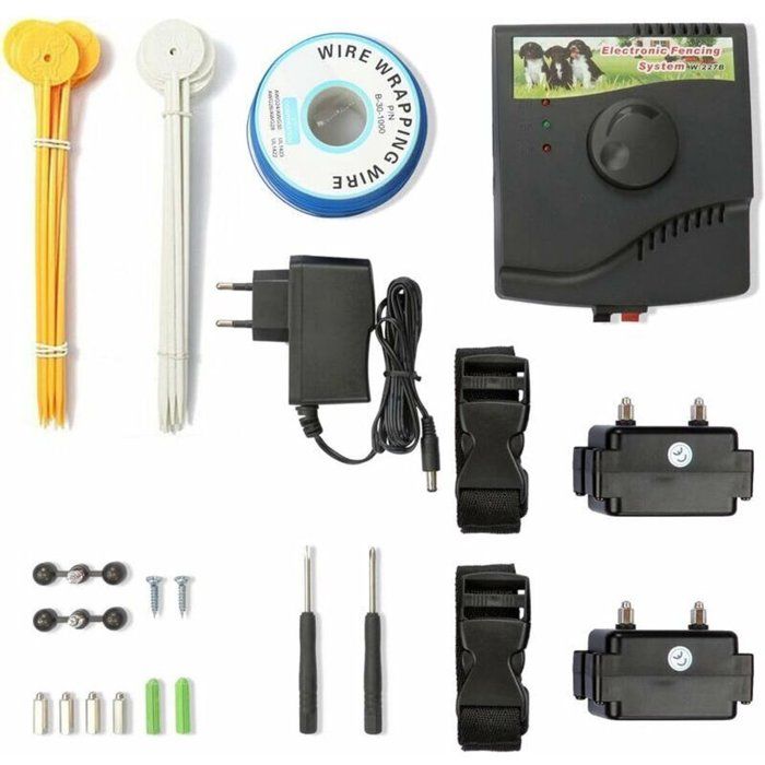 Clôture électrique pour chien avec 2 colliers - Colliers anti-fugue pour un dressage efficace produit de haute qualité durable et