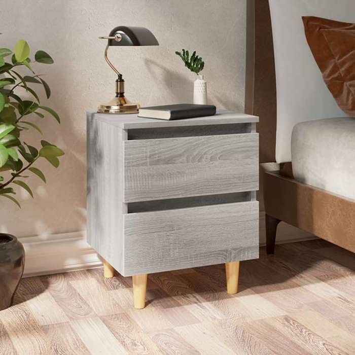 Lot de 2 Armoires de chevet intemporel - vidaxl - Table de lit - bois - sonoma gris - 40 x 35 x 50 cm@fve67s