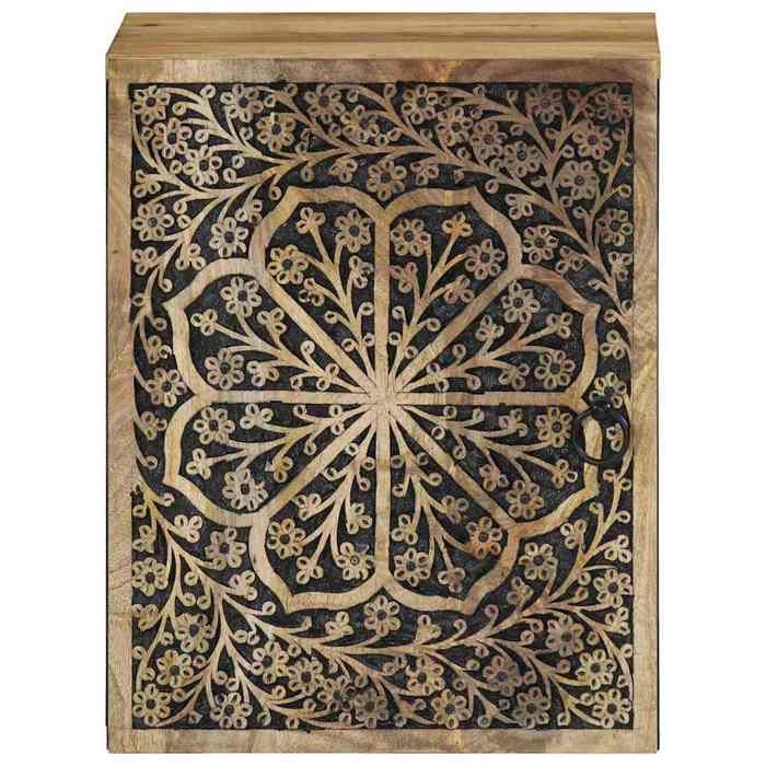 Armoire de salle de bain murale - COCO - bois de mangue massif - porte réversible - gain de place - 38x33x48cm&61781
