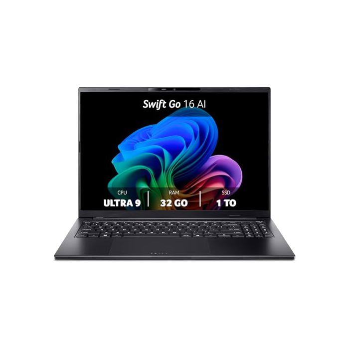 Swift Go 16 AI OLED PC Portable Copilot Core Ultra 9 16 Pouces OLED 2K 120Hz Core Ultra 9 Arc