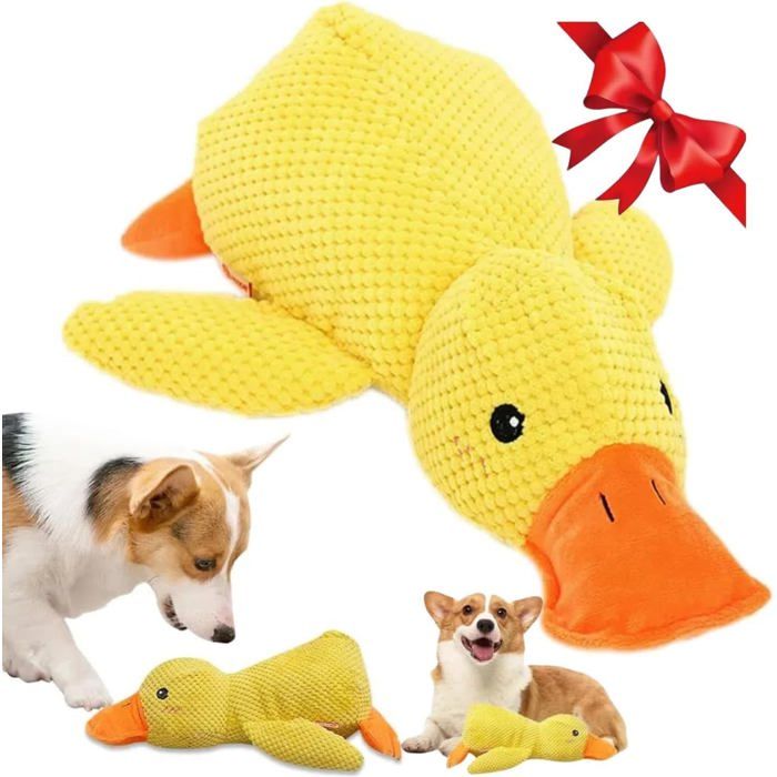 Jouet à mâcher (peluche interactive) - NOBRAND - Canard couineur - Peluche douce - Résistant - Pour chiens petits et moyens Jouet à mâcher (peluche interactive) - NOBRAND - Canard couineur - Peluche douce - Résistant - Pour chiens petits et moyens