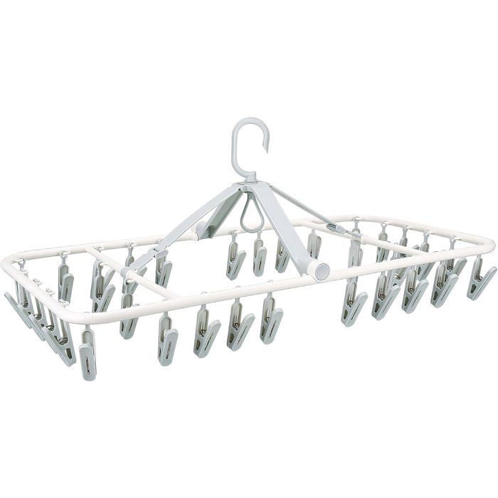Etendoir chaussettes séchoir tourniquet pliable - 32 pinces pour séchage sous-vêtements lingeries cravates