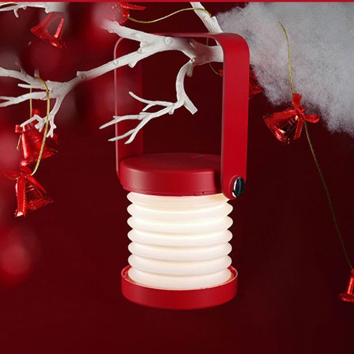 Lampe de chevet tactile - 3 niveaux de luminosité Rechargeable USB 1200mAh - Chambre et camping - Rouge