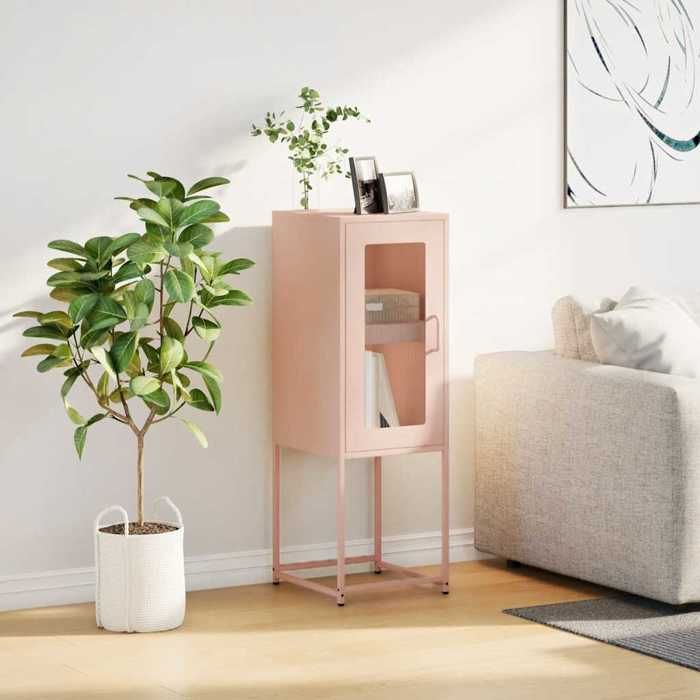 Elégance-Chic Buffet - rose - 36x39x107 cm - acier laminé à froid - Bahut de rangement - Commode_001484851