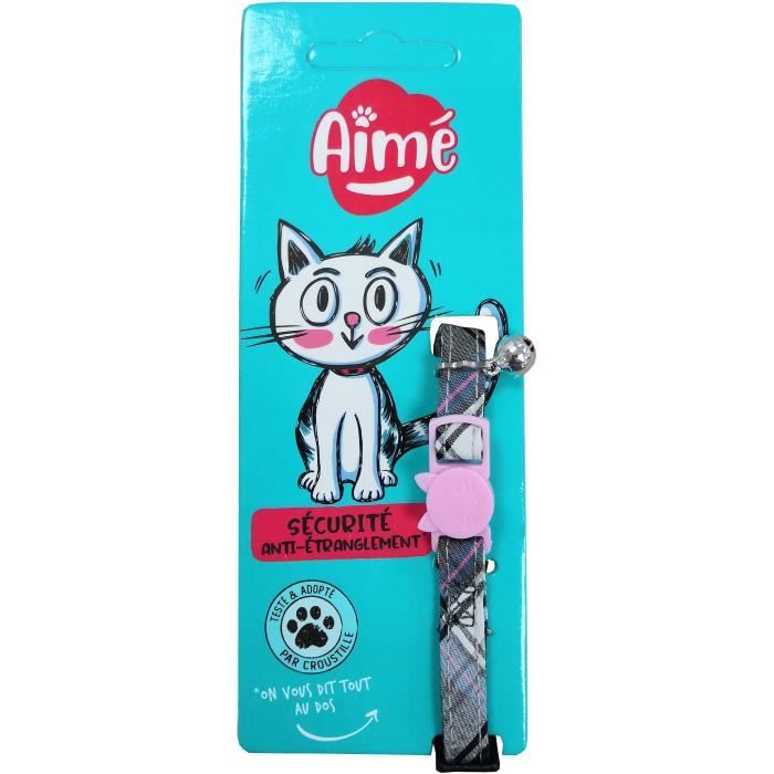 Comparer les prix de Collier pour chat - AIME - Tartan rose - Jean bleu fleur caramel grelot doré