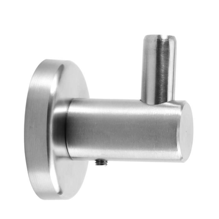 Crochet Pour Vêtements ZIA Barre 10 Mm Acier Inox Poli 185 X 95 X 19 Mm Crochet Mural à Visser Porte-serviettes Patère