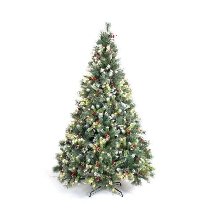 Sapin De Noel Artificiel 210 Cm Pas Cher Sapin De Noel Artificiel Deluxe De 210 Cm Avec Guirlande Lumineuse Decorations Et Pied Inclus Cdiscount Maison