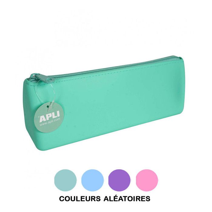 Trousse scolaire couleurs pastel 22 cm en silicone Apli Nordik
