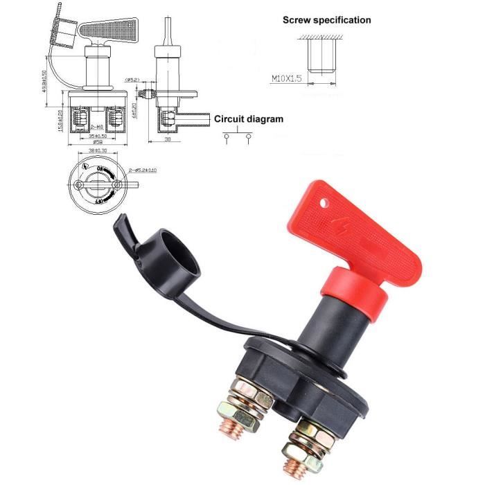 La Deconnexion D Isolant De Batterie De 12v A Coupe Le Commutateur De Destruction De Puissance Pour Le Bateau Atv De Camion De Voitu Cdiscount Auto