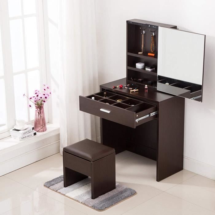Mecor Simple Coiffeuse Multifonctionnelle Avec Grand Miroir