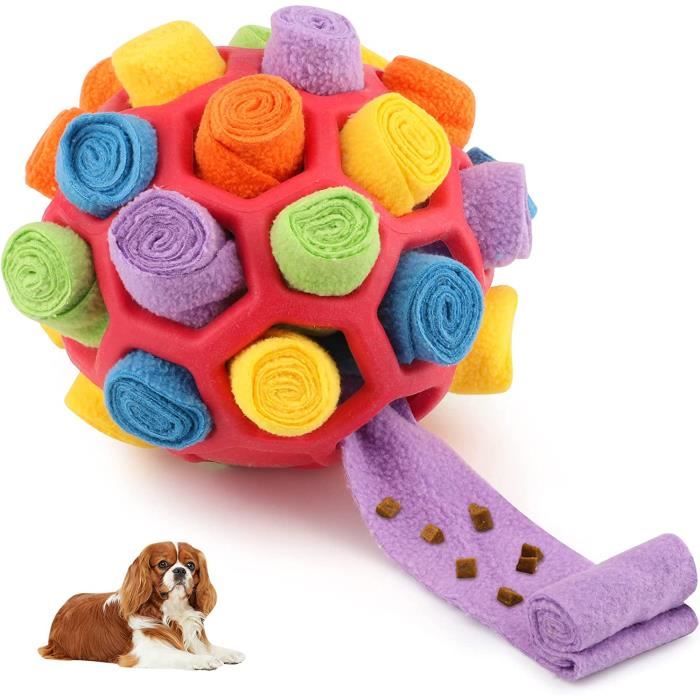 Balle à Renifler Chien Intelligentes pour Chiens Jouets à Mâcher Lavables Jouets Interactifs Encourager Les Compétences Rouge