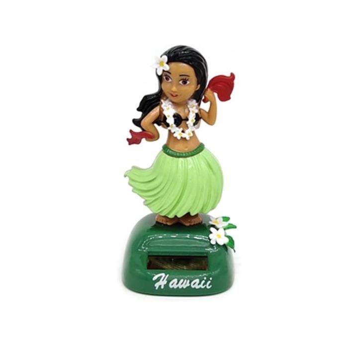 Figurine Danseuse Hawaïenne Solaire Pour Tableau De Bord De Voiture - 6,3x10,5 Cm