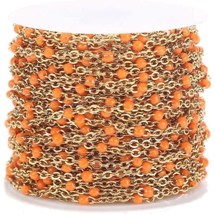 Chaîne à Perles En Acier Inoxydable 2,4 Mm - Longueur 10 Mètres, Avec 20 Connecteurs - Pour Fabrication De Bijoux, Bracelets, Colliers - 7
