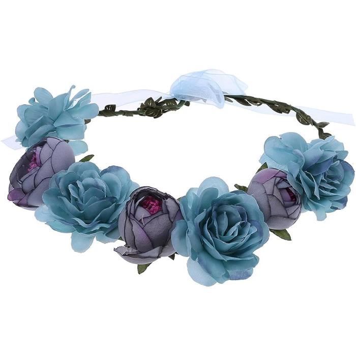 Bandeau Fleur Blanc Avec Voile - Accessoire Cheveux Communion, Mariage, Fête - Couronne Perles Et Nœud Floral Pour Fille Et Femme - 2
