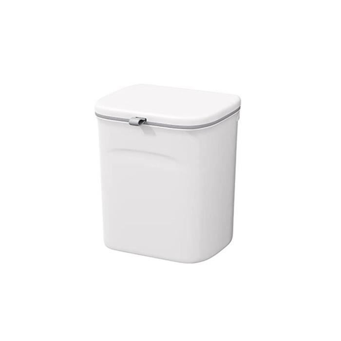 Poubelle De Table Avec Couvercle Pop-up - 1.5L, Blanc, Mini Poubelle Pour Bureau, Cuisine, Salle De Bain