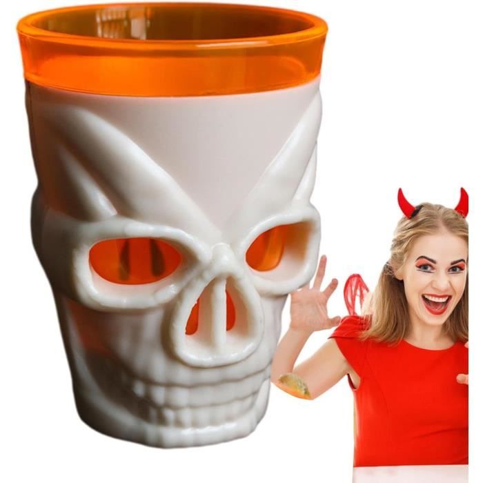 Coupe à Vin Tête De Mort En Résine Et Inox – 18,5 X 8 Cm, Décoration Originale Pour Fête Ou Maison