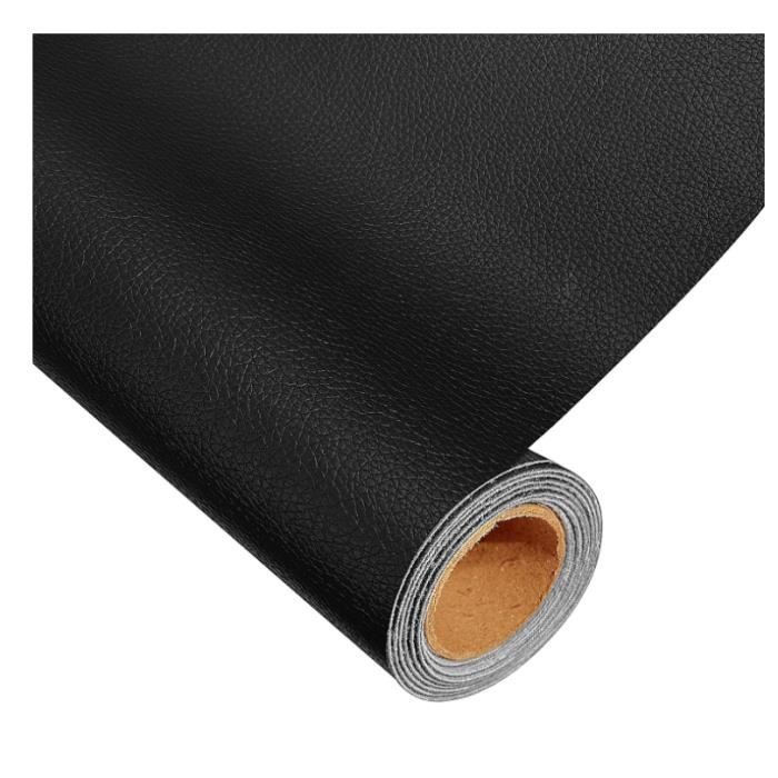 2 Patches Autocollants Tissu Lin 28x20cm - Réparation Canapé, Tente, Siège Auto - Imperméable - Noir