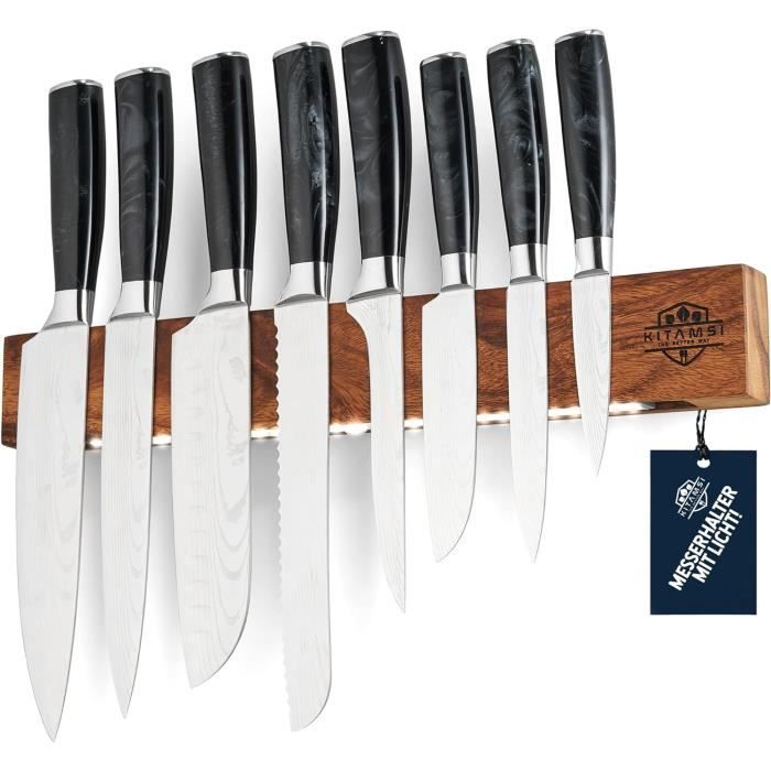 Couteau Relaxdays porte-couteaux bambou support pour couteaux de