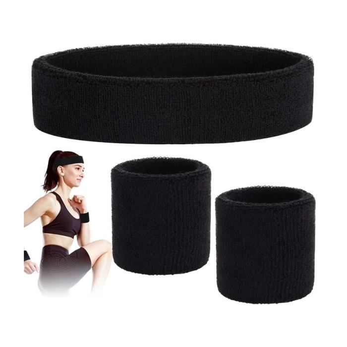 Bandeaux de transpiration - Lot de 3 - Éponge - Élastique - Mixte