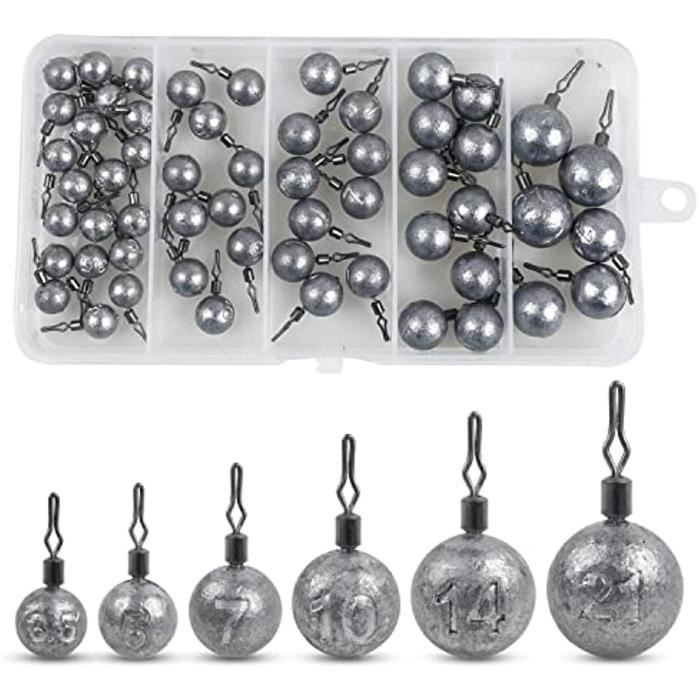 Lot De 10 Plombs Drop Shot En Forme De Goutte - Poids 10g, 20g, 40g - Rotation 360° - Pour Pêche Au Leurré