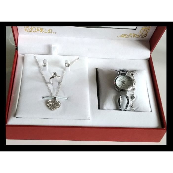 Idee Cadeau Femme Coffret Montre Femme Parure De Bijoux Collier