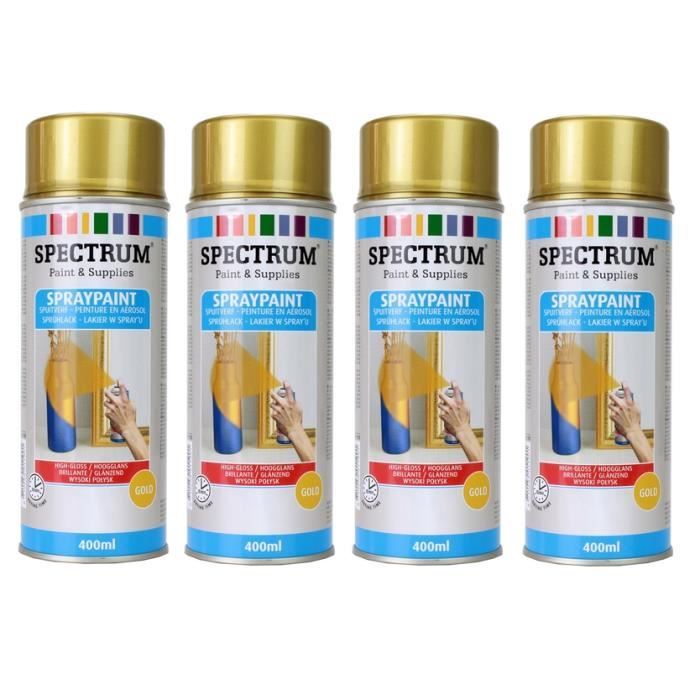 Lot 4 Bombes Or Brillante Peinture En Aerosol 400ml Bois Metal Aluminium Plastique Achat Vente Peinture Vernis Lot 4 Bombes Or Brillante P Cdiscount