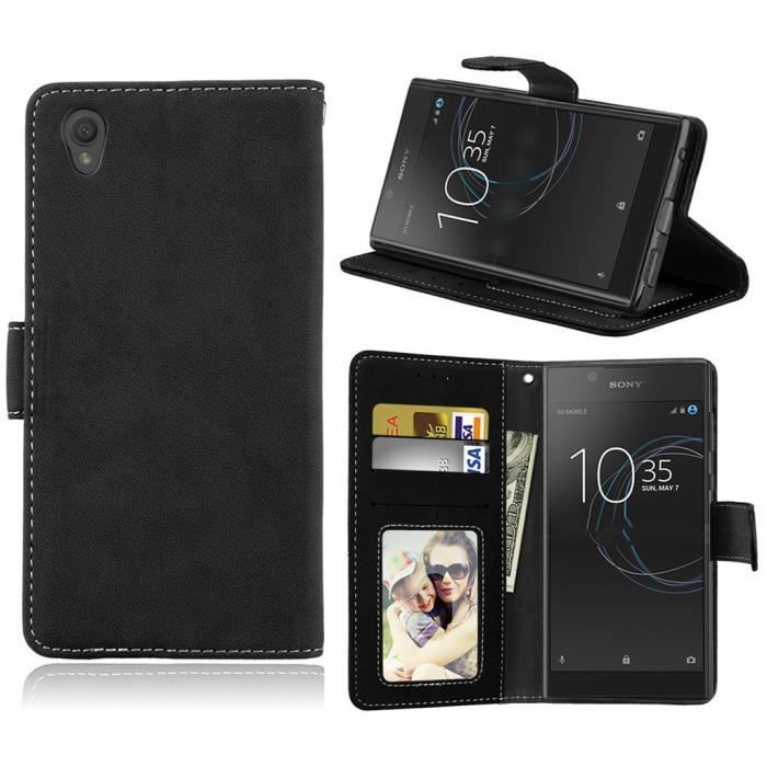 Étui Portefeuille Rabat Cuir Synthétique Pour Sony Xperia 1, 5, L1-L4, XA1, XZ2...