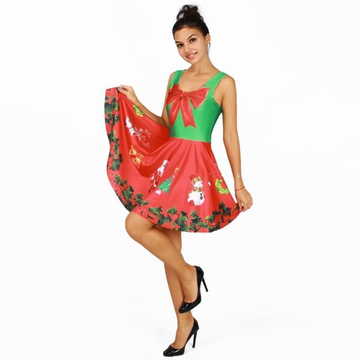 Robe De Noel Imprimer Robe Patineuse Plissee Pour Le Costume De Fete De Noel Rouge Achat Vente Robe 2009563339686 Soldes Des Le 15 Juillet Cdiscount